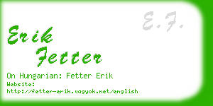 erik fetter business card